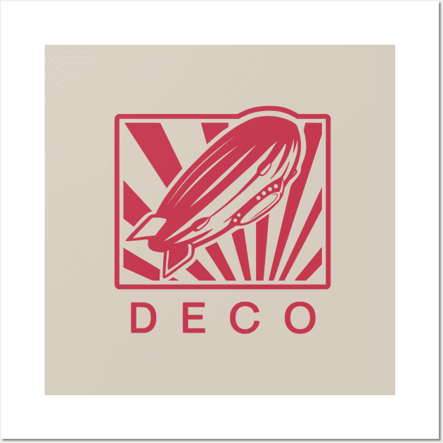 Art Deco Style zeppelin. Minimal, stylized, vintage design. Wall Art by croquis design